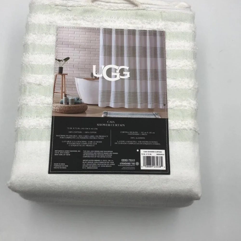 6 Pc Set Ugg Fluff Ombre Ceramic Bath Set Marissa Bath Mat Caia Shower Curtain
